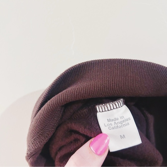 anthropologie | clare v. ciao sweatshirt in cocoa brown with cream ↷ - Picture 8 of 16